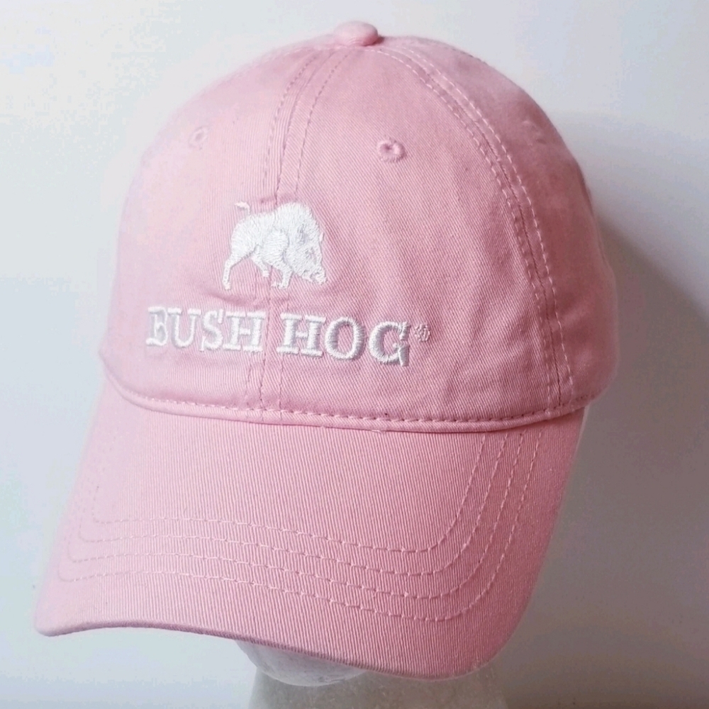 Bush Hog Pink Adjustable Women's Trucker Hat Baseball Cap Farmer Country Girl